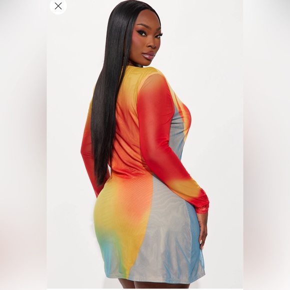 Heated Abstract Mini Dress - Picture 3 of 5